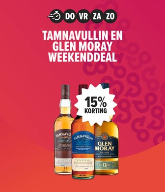 Weekenddeal Tamnavulin en glenmoray 15% korting